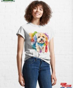 Cute Maltipoo Puppy Watercolor Classic T Shirt Unisex 1