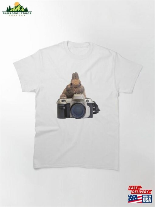 Cute Netherland Dwarf Rabbit Holding Camera Focus To Something Classic T-Shirt Sweatshirt Hoodie