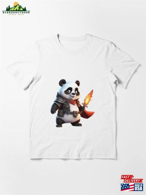 Cute Panda In A Cartoon Character Essential T-Shirt Sweatshirt Unisex