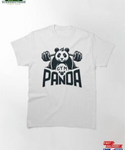 Cute Panda Lifting Barbell Gym Classic T-Shirt