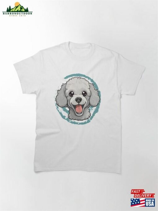 Cute Poodle White T-Shirt Classic