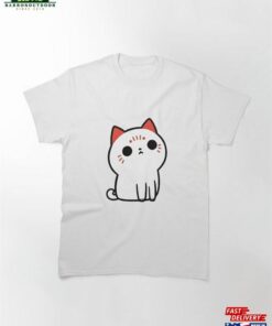 Cute White Cat With Red Markings Classic T-Shirt Unisex