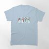 Cute Winter Snowman And Snowflakes Print Classic T-Shirt Unisex