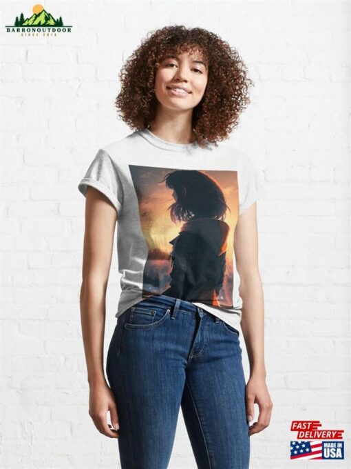 Cyberpunk Girl In Futuristic Cityscape Classic T-Shirt