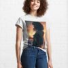 Cyberpunk Girl In Futuristic Cityscape Classic T-Shirt Unisex