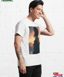 Cyberpunk Girl In Futuristic Cityscape Classic T Shirt Unisex 4