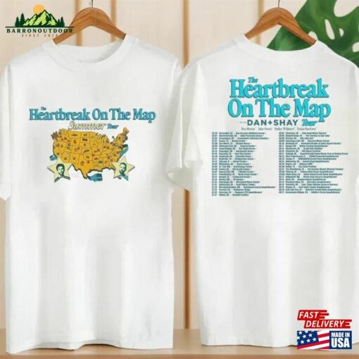 Dan And Shay Heartbreak On The Map 2024 Shirt Graphic Tour T-Shirt + Concert Merch Sweatshirt Hoodie