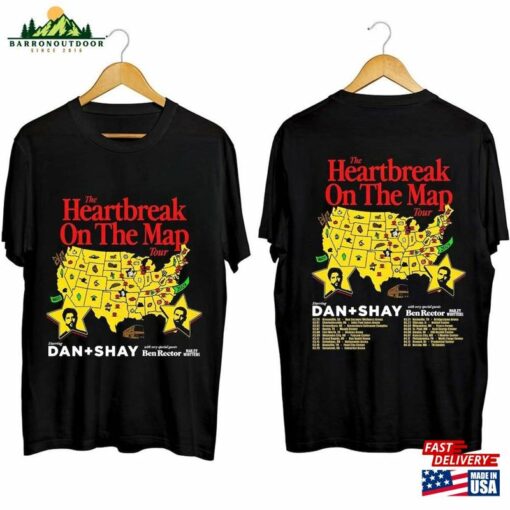 Dan And Shay Tour Heartbreak On The Map 2024 Shirt + Band Sweatshirt Concert Hoodie Unisex