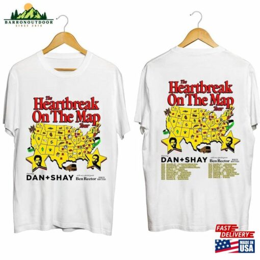 Dan And Shay Tour Heartbreak On The Map 2024 Shirt + Band Sweatshirt Concert Hoodie Unisex