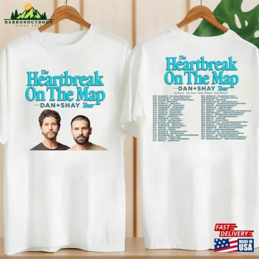 Dan And Shay Tour Heartbreak On The Map 2024 T-Shirt + Band Fan Gift Shirt Concert Merch Classic