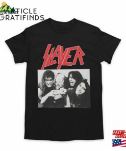 Dave Lombardo Jeff Hanneman Tom Araya Kerry King Slayer Band Navy Color Vintage 90’S T-Shirt Hoodie