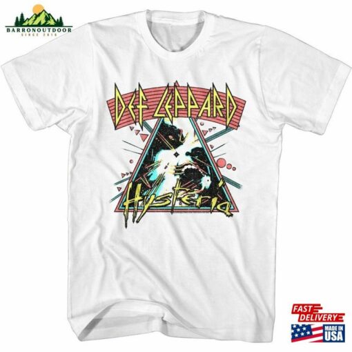 Def Leppard Arched Lines Hysteria White Adult T-Shirt Sweatshirt Classic