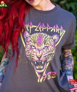 Def Leppard Neon Cat Rolled Sleeve Boyfriend Tee (Def0087 Unisex Hoodie 1 Def Leppard Neon Cat Rolled Sleeve Boyfriend Tee Def0087 Unisex Hoodie 2