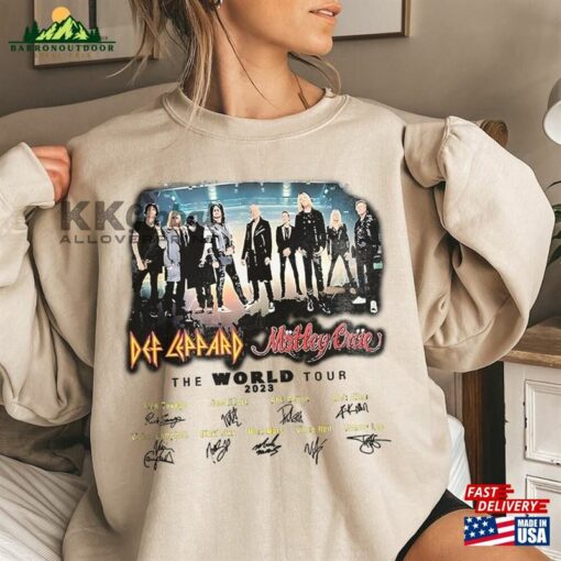 Def Leppard The World Tour 2023 Unisex T-Shirt Rock Band Shirt Hoodie Classic