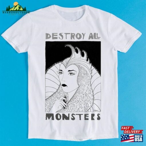 Destroy All Monsters Bored Noise Rock Music Retro Funny Art Drawing Gamer Anime Cult Meme Movie Gift Tee T-Shirt Unisex