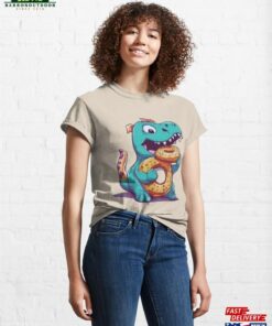 Dinosaur Monster Devouring A Donut Classic T-Shirt Unisex