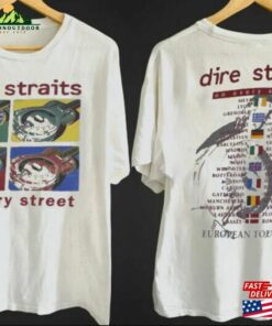 Dire Straits On Every Street Graphic T Shirt Vtg 90S Europe Tour 1992 Shirt Rock Band Hoodie Sweatshirt 1