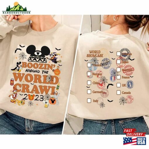 Disney Boozin’around The World Crawl Halloween Shirt Sweatshirt T-Shirt