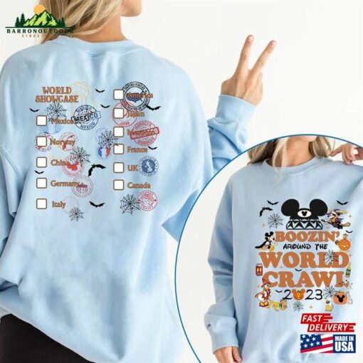 Disney Boozin’around The World Crawl Halloween Shirt Sweatshirt T-Shirt