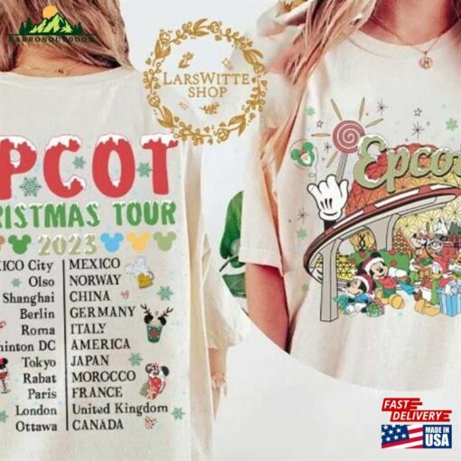 Disney Epcot Christmas Shirt World Tour Mickey And Friends Classic Sweatshirt