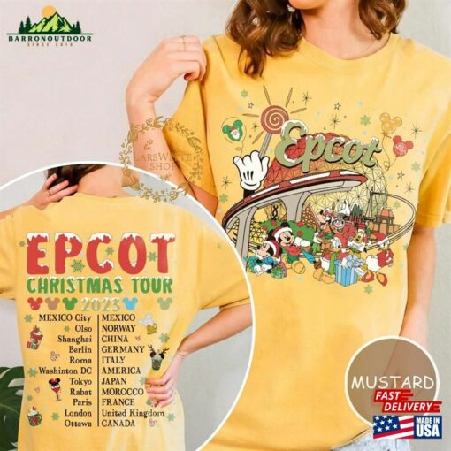 Disney Epcot Christmas Shirt World Tour Mickey And Friends Classic Sweatshirt