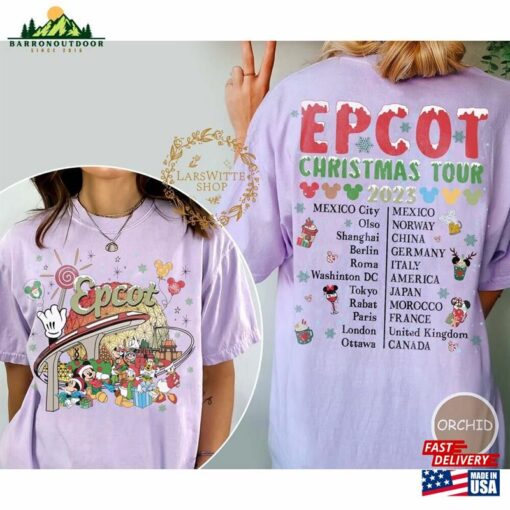 Disney Epcot Christmas Shirt World Tour Mickey And Friends Classic Sweatshirt