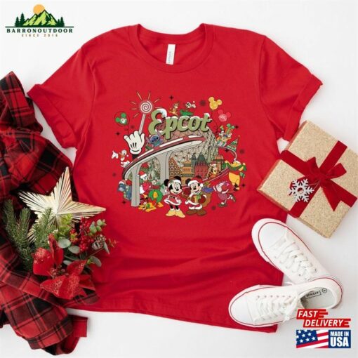 Disney Epcot Christmas Shirt World Tour Mickey And Friends T-Shirt Sweatshirt