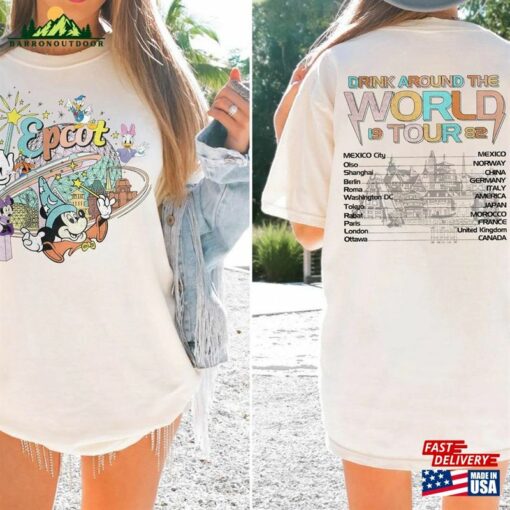 Disney Epcot World Tour Comfort Colors Shirt Center 1982 Mickey And Friends T-Shirt Classic