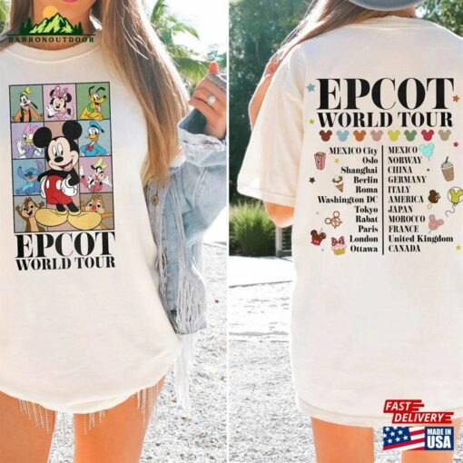 Disney Epcot World Tour Comfort Colors Shirt Walt Mickey And Friends Sweatshirt Unisex