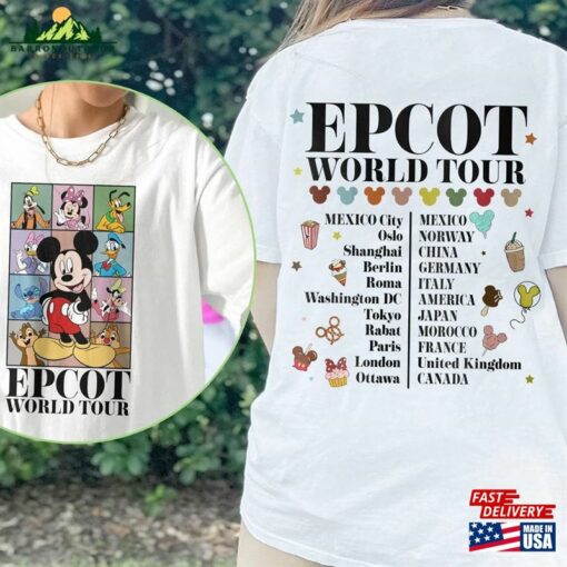 Disney Epcot World Tour Comfort Colors Shirt Walt Mickey And Friends Sweatshirt Unisex