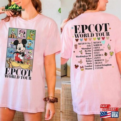 Disney Epcot World Tour Comfort Colors Shirt Walt Mickey And Friends Sweatshirt Unisex