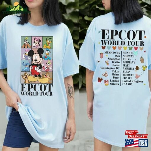 Disney Epcot World Tour Comfort Colors Shirt Walt Mickey And Friends Sweatshirt Unisex