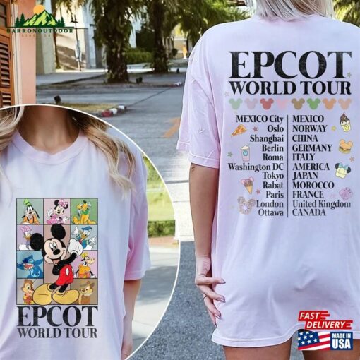 Disney Epcot World Tour Shirt Mickey And Friends Drinking Around The Unisex T-Shirt