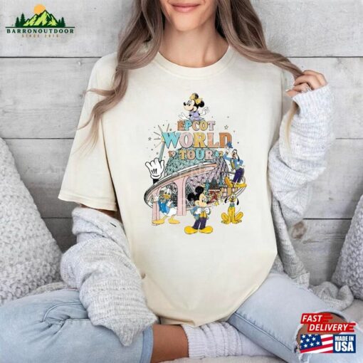 Disney Epcot World Tour Shirt Mickey And Friends Hoodie Sweatshirt