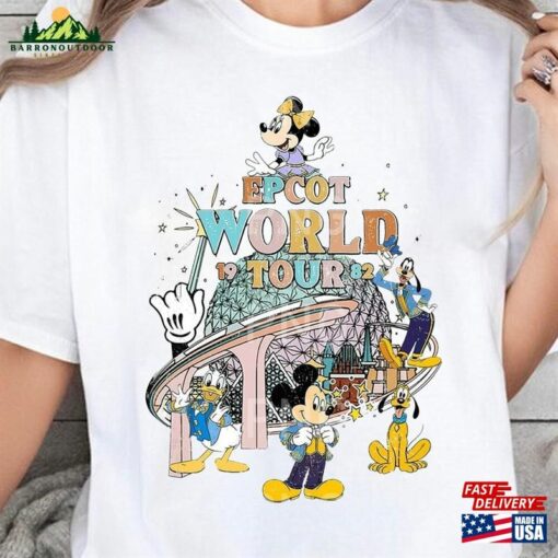 Disney Epcot World Tour Shirt Mickey And Friends Hoodie Sweatshirt