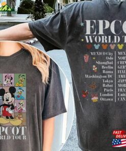 Disney Epcot World Tour Shirt Retro Mickey And Friends Sweatshirt Hoodie 1