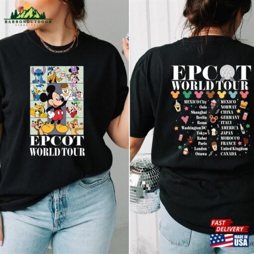 Disney Epcot World Tour T-Shirt Disneyworld Shirt Drink Around The Traveler Classic Hoodie