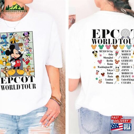 Disney Epcot World Tour T-Shirt Disneyworld Shirt Drink Around The Traveler Classic Hoodie