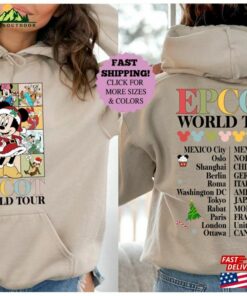 Disney Epcot World Tour Two Sided Christmas Hoodie Mickey And Friends Sweatshirt Unisex 2