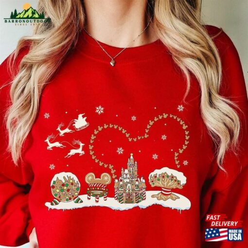 Disney Gingerbread Castle Mickey Epcot Shirts Christmas Shirt Hoodie Sweatshirt