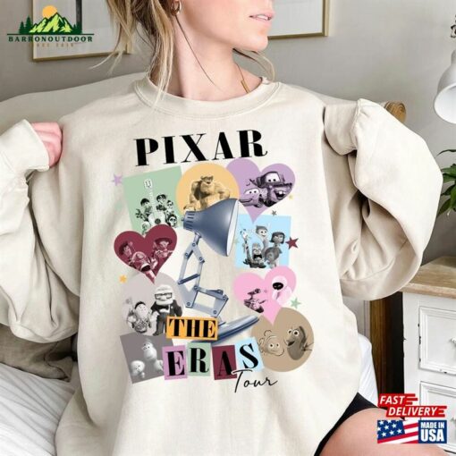 Disney Pixar Pals Movies Eras Tour Shirt Monsters Inc Toy Story Character Hoodie Sweatshirt