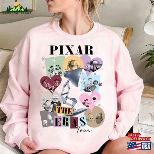 Disney Pixar Pals Movies Eras Tour Shirt Monsters Inc Toy Story Character Hoodie Sweatshirt