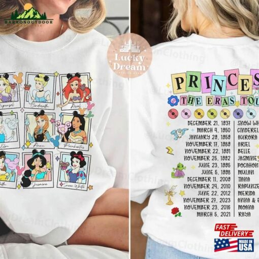 Disney Princess Eras Tour Comfort Colors 2 Side Shirt Tshirt T-Shirt Unisex