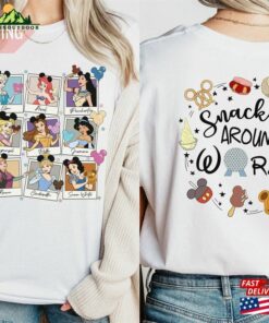 Disney Snacking Around The World Princesses Collage Shirt Front Classic Sweatshirt 1