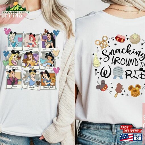 Disney Snacking Around The World Princesses Collage Shirt Front Classic Sweatshirt