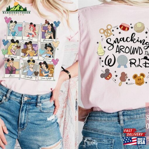 Disney Snacking Around The World Princesses Collage Shirt Front Classic Sweatshirt