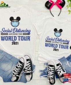Disney Social Distancing World Tour 2021 Couple Matching Shirt Drinking Around The Hoodie T Shirt 1