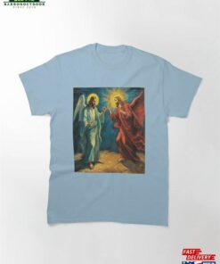 Divine Discourse Jesus And The Devil Engage In A Discussion Classic T-Shirt Unisex Hoodie