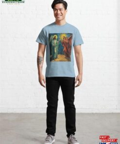 Divine Discourse Jesus And The Devil Engage In A Discussion Classic T-Shirt Unisex Hoodie