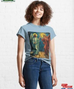 Divine Discourse Jesus And The Devil Engage In A Discussion Classic T Shirt Unisex Hoodie 3